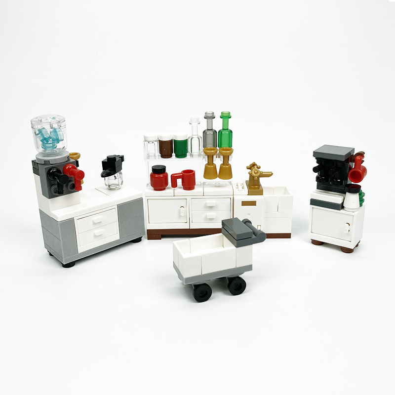 Kitchen Appliances Refrigerators - MOC 블록 창의적인 장난감 주방 가전
