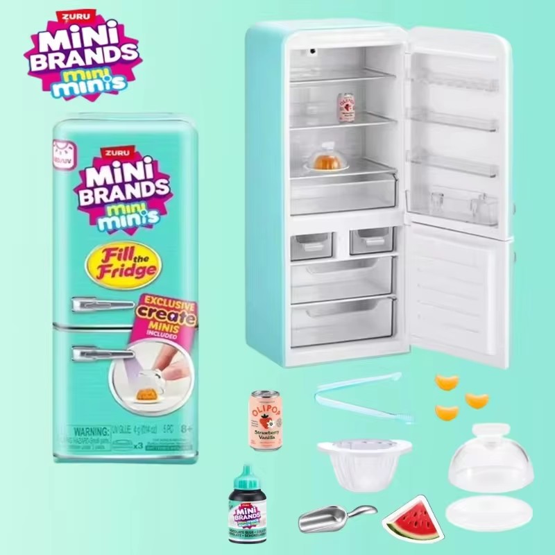 LED 조명 미니 냉장고 장난감 세트, 미니 음식 포함 - Kitchen Appliances Refrigerators 리뷰 및 가격