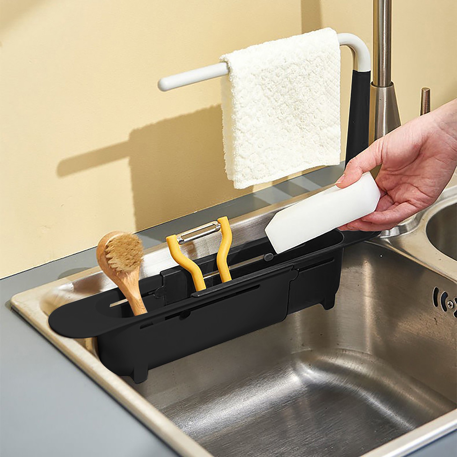 주방 정리함 비누 스펀지 거치대 수건 선반, 신축성 싱 - Kitchen Appliances Gift 리뷰 및 가격