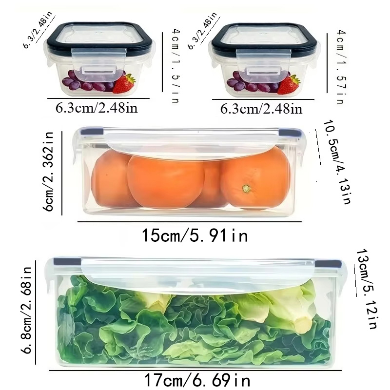8Pcs 용기 4개 뚜껑 4개 세트 주방 밀폐용기 플라 - Kitchen Appliances Refrigerators 리뷰 및 가격