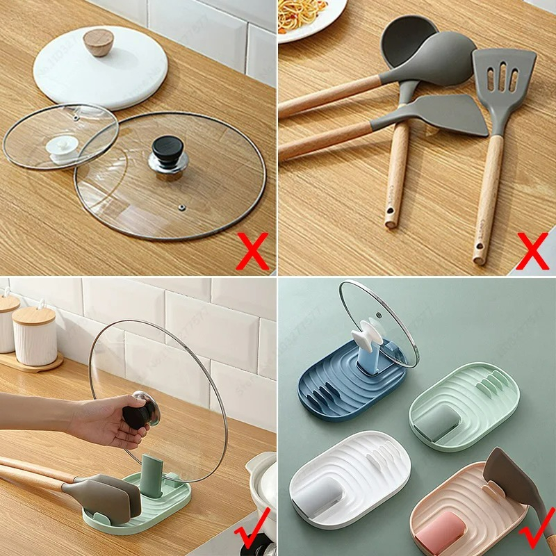 1pcs 다색 접이식 북유럽 스타일 냄비 홀더 뚜껑 삽 - Kitchen Appliances Best 리뷰 및 가격